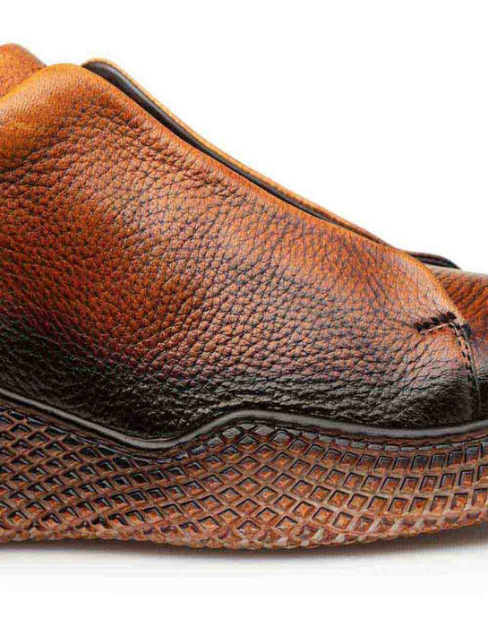 Mezlan Shoes Made in Spain - Mezlan Men's Cognac Calcio Deer Skin Slip On Sneakers