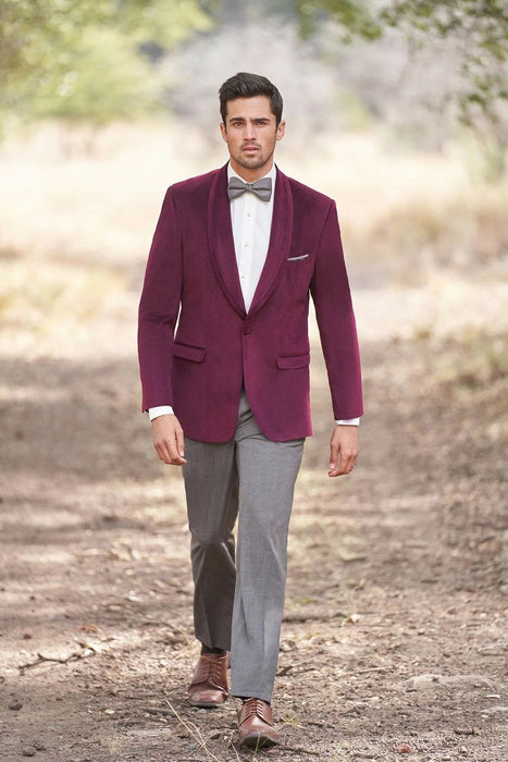 Velvet Blazer - Mens Blazer - Dinner Jacket - Venice Cranberry Velvet Dinner Jacket Separates