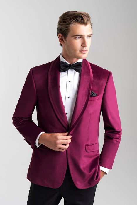 Velvet Blazer - Mens Blazer - Dinner Jacket - Venice Cranberry Velvet Dinner Jacket Separates