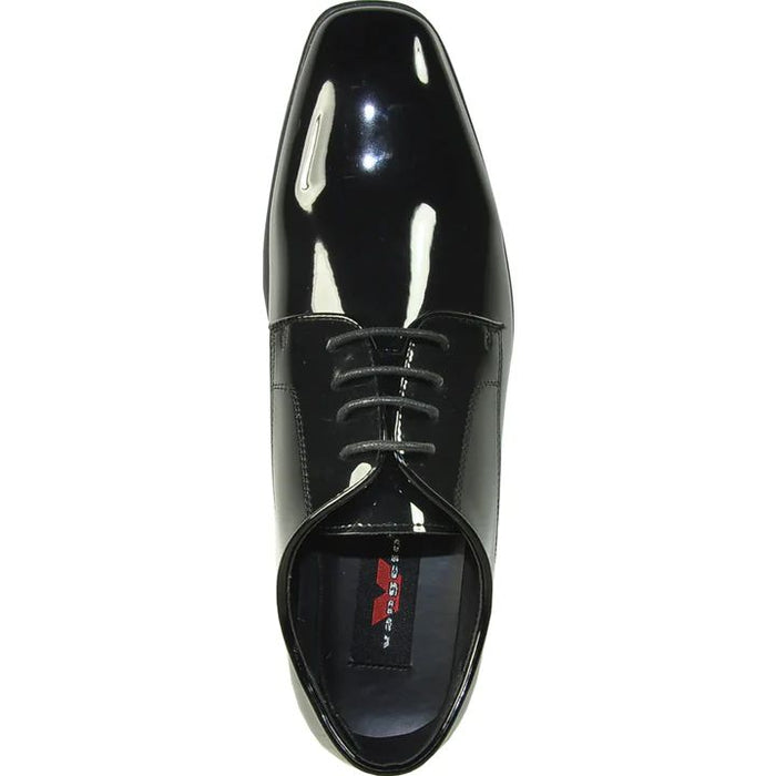 CHEAP DISCOUNTED PRICED - MENS SHINY PATENT PLAIN TOE DRESS SHOE IN BLACK