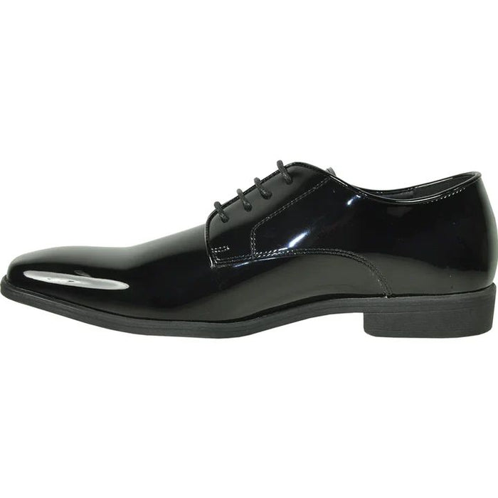 CHEAP DISCOUNTED PRICED - MENS SHINY PATENT PLAIN TOE DRESS SHOE IN BLACK