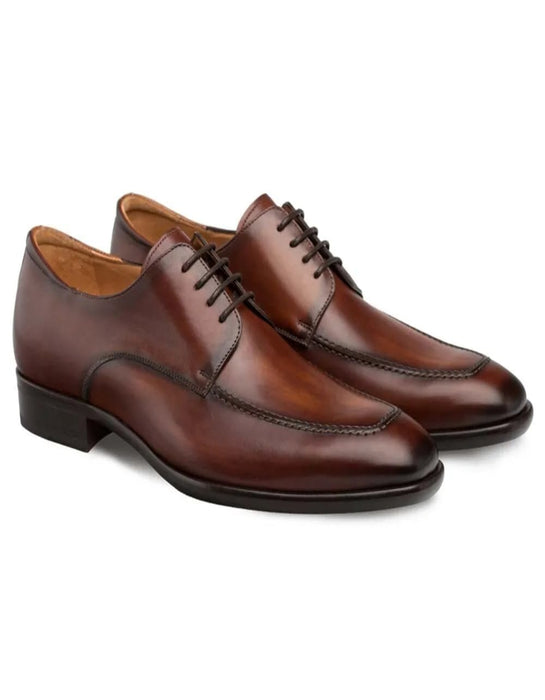 Mezlan Shoes Made in Spain - Mezlan Coventry Dark Cognac Calfskin Leather Menâ€™s Classic Apron Oxford