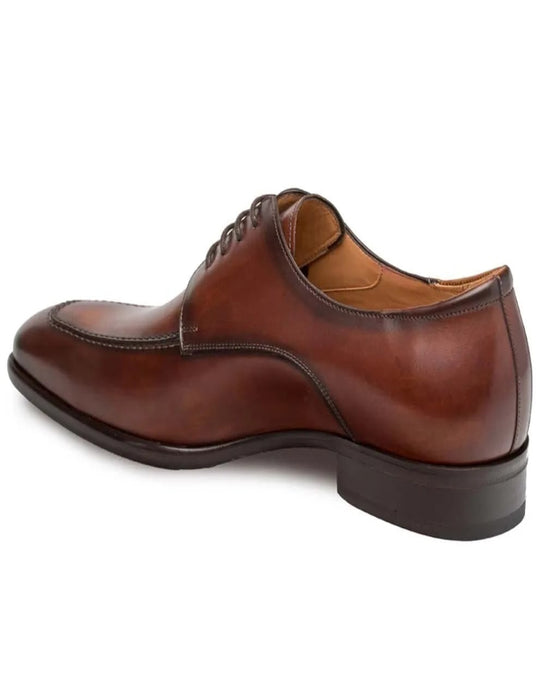 Mezlan Shoes Made in Spain - Mezlan Coventry Dark Cognac Calfskin Leather Menâ€™s Classic Apron Oxford