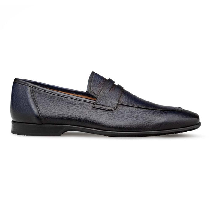 Men's Deerskin Blue Penny Loafer By Mezlan Made In Spain Brand
