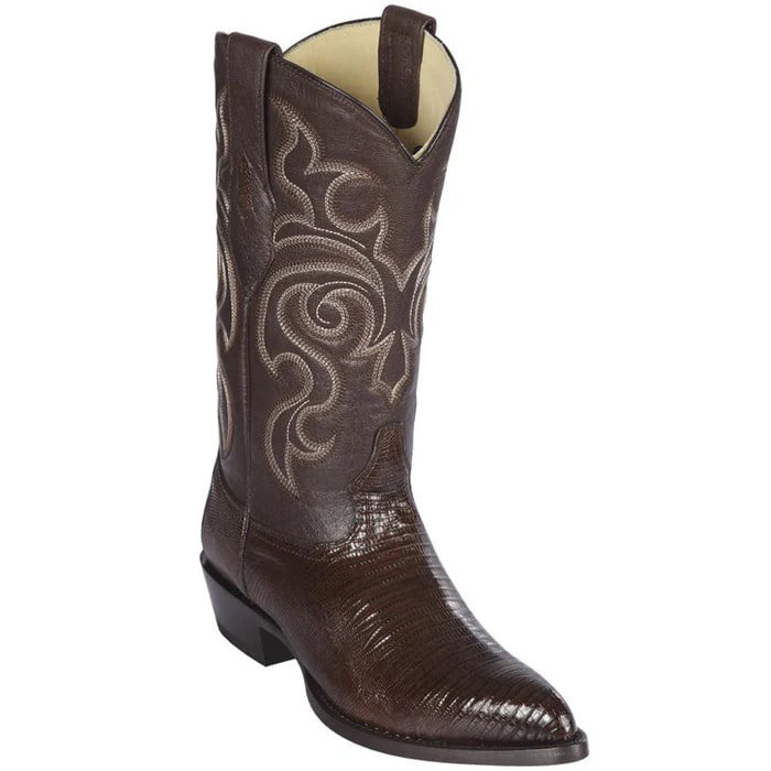 Men's Brown Lizard Teju Cowboy Boots - J Toe Western Dress Boots - Los Altos