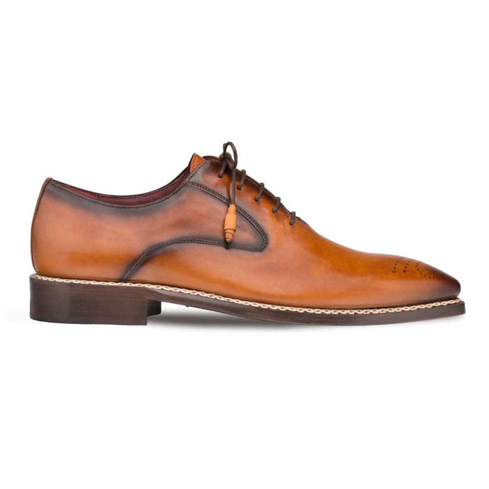 Mezlan Shoes Made in Spain - Mezlan Gavino Cognac Calfskin Leather Mens Oxford