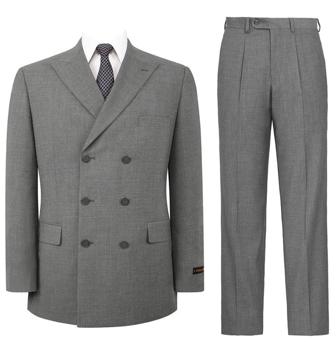 Black Mens Double Breasted Suit 2-Piece Classic Fit Suit