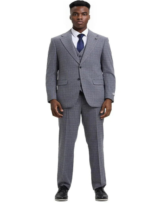 Men's Stacy Adams Modern Fit Vested Light Grey Suit