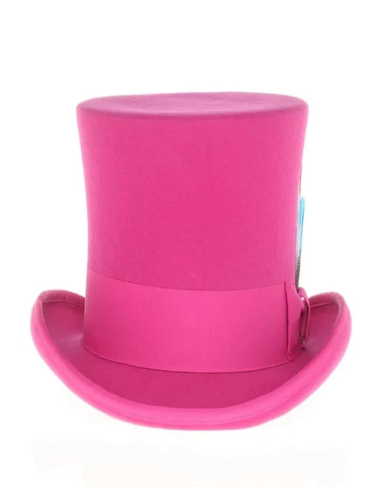 Victorian Steampunk Top Hat - 1800 19th Century - Dressy Loden Felt Top Pink Hat