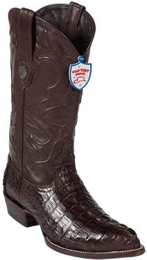 Wild West J-Toe Brown caiman ~ World Best Alligator ~ Gator Skin Tail Cowboy Boots