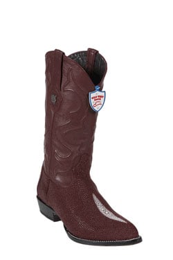 Wild West J-Toe Burgundy ~ Maroon ~ Wine Color Single Stone Cowboy Boots