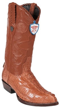 Wild West J-Toe Cognac caiman ~ World Best Alligator ~ Gator Skin Tail Cowboy Boots