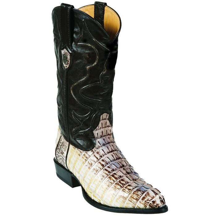 Wild West J-Toe Natural caiman ~ World Best Alligator ~ Gator Skin Tail Cowboy Boots