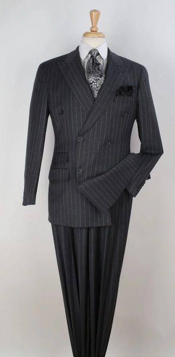 Apollo King Men's Outlet 3 Piece 100% Wool Suit Fashion Windowpane