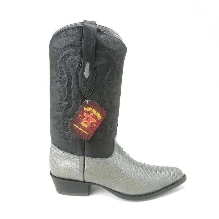 Genuine Python J-Toe Cowboy Boots - Los Altos Grey Western Boots