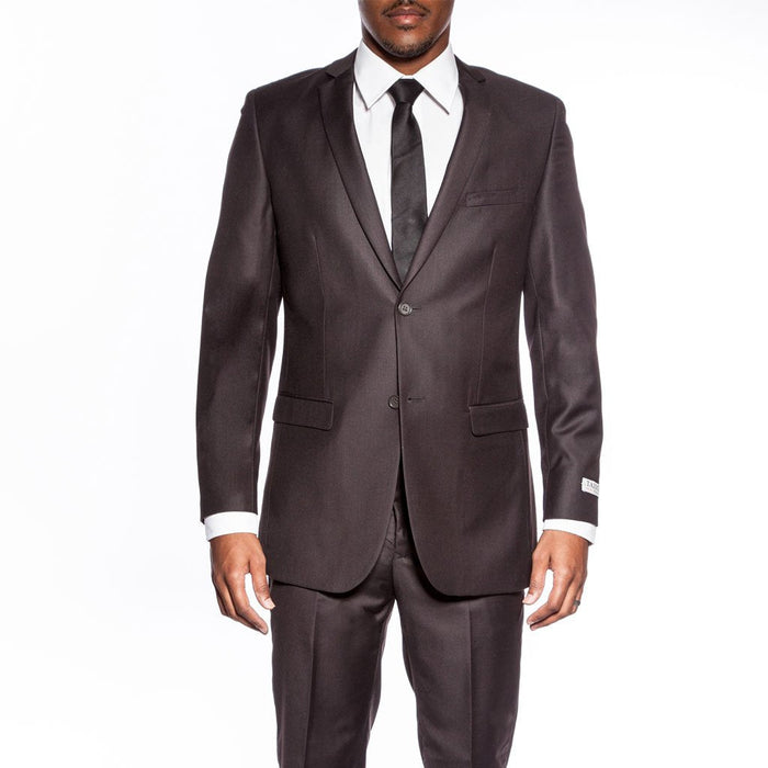 Chocolate Brown Suit Narrow Notch Lapel - Wedding - Prom