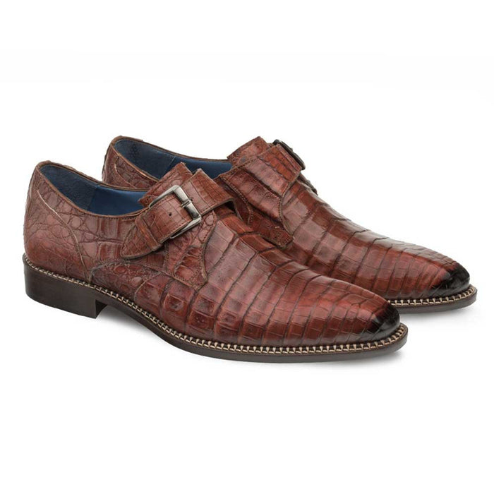 Mezlan Shoes Made in Spain - Mezlan Magnus Sport Genuine Crocodile Monk Strap Mens Slip On