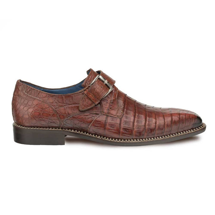 Mezlan Shoes Made in Spain - Mezlan Magnus Sport Genuine Crocodile Monk Strap Mens Slip On