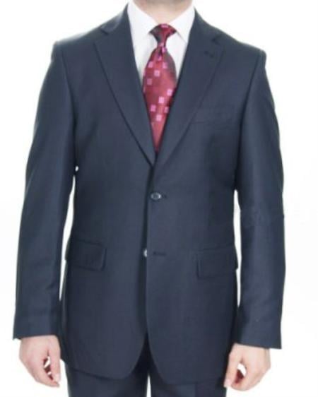 Men's 2 Button Dark Navy patterned Suit mensusa