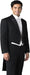 Men's Classic Black Peak Lapel Tailcoat Blend Tuxedo Jacket With The Tail Suit + Vest & Shirt & Bowite mensusa