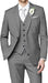 Men's Gray 2 Button Vested 3 Piece three piece suit - Jacket + Pants + Vest mensusa