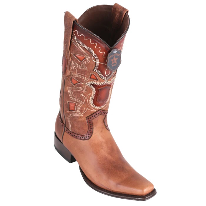 Men's Los Altos Honey Leather Cowboy Boots - Classic European Toe Western Dress Boots