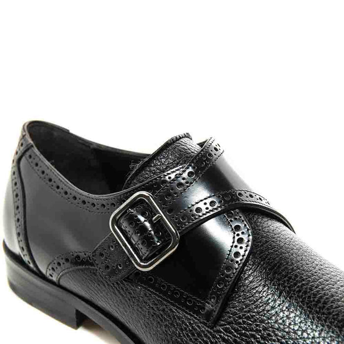 Mezlan Shoes Made in Spain - Senator By Mezlan In Black Monkstrap Genuine Deerskin