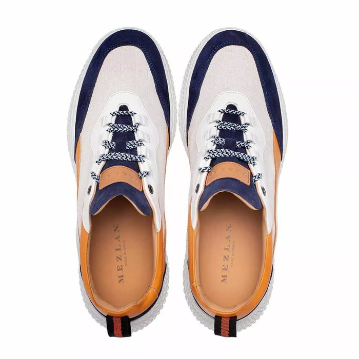 Mezlan Shoes Made in Spain - Mezlan Borgo Blue Multi Calfskin Sneaker