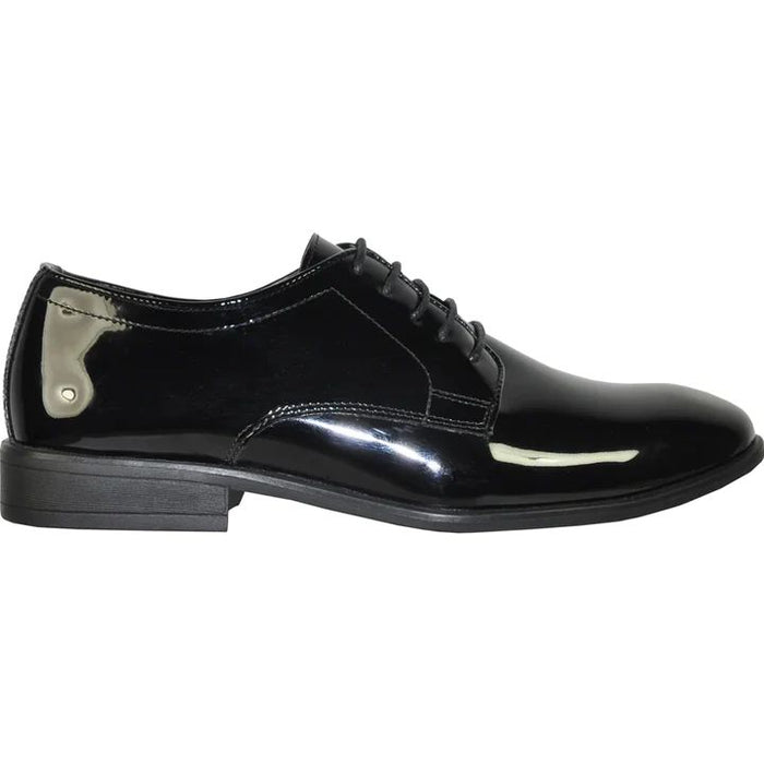 CHEAP DISCOUNTED PRICED - MENS CLASSIC PLAIN TOE SHINY PATENT OXFORD DRESS SHOE IN BLACK