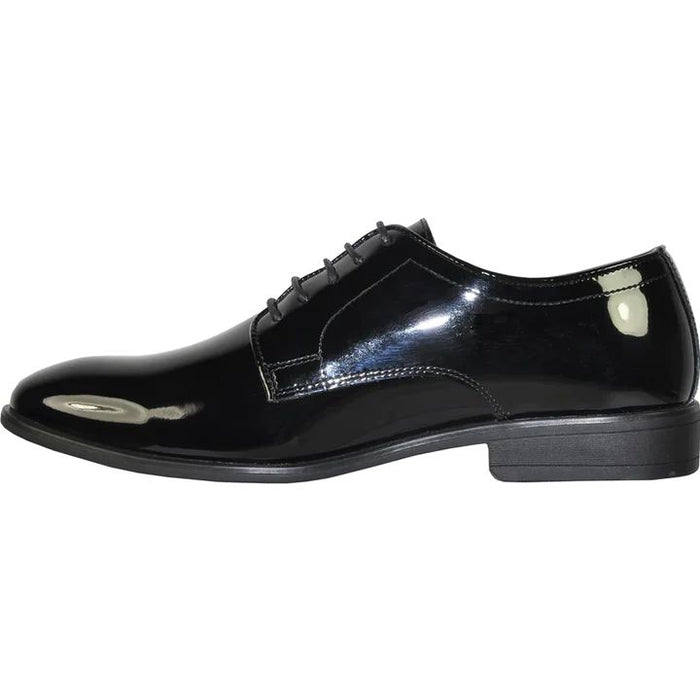 CHEAP DISCOUNTED PRICED - MENS CLASSIC PLAIN TOE SHINY PATENT OXFORD DRESS SHOE IN BLACK