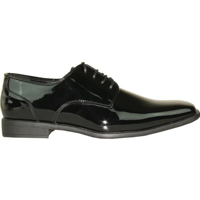 CHEAP DISCOUNTED PRICED - MEN  MODERN POINTY SQUARE TOE OXFORD PATENT SHOE IN BLACK