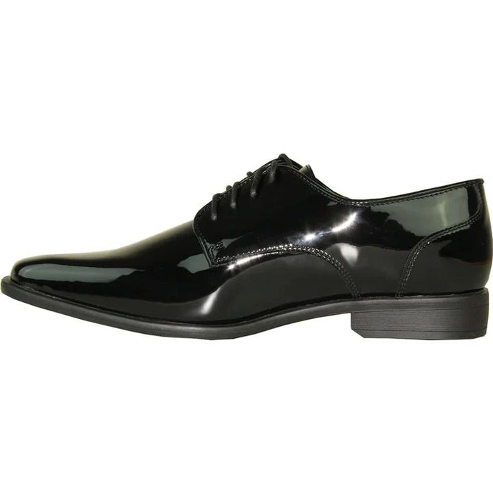 CHEAP DISCOUNTED PRICED - MEN  MODERN POINTY SQUARE TOE OXFORD PATENT SHOE IN BLACK