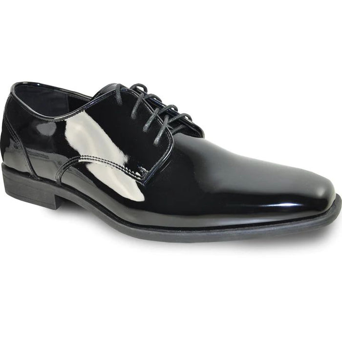 CHEAP DISCOUNTED PRICED - MEN  MODERN POINTY SQUARE TOE OXFORD PATENT SHOE IN BLACK