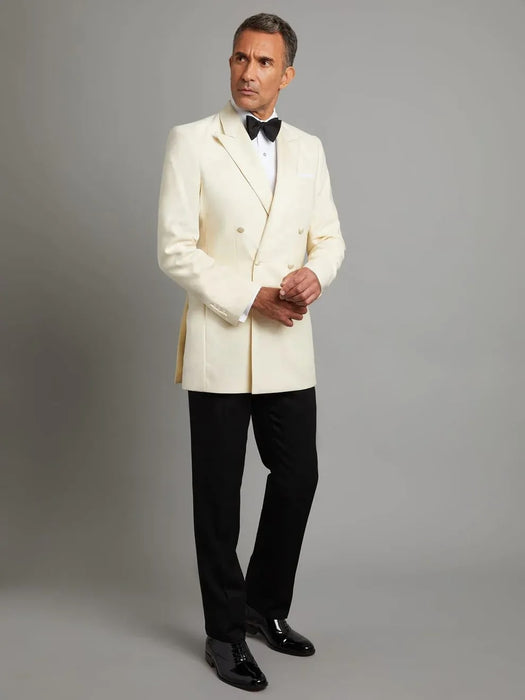 Ivory Double Breasted Tuxedo Dinner Jacket - Cream Dinner Jacket - Off White Tuxedo