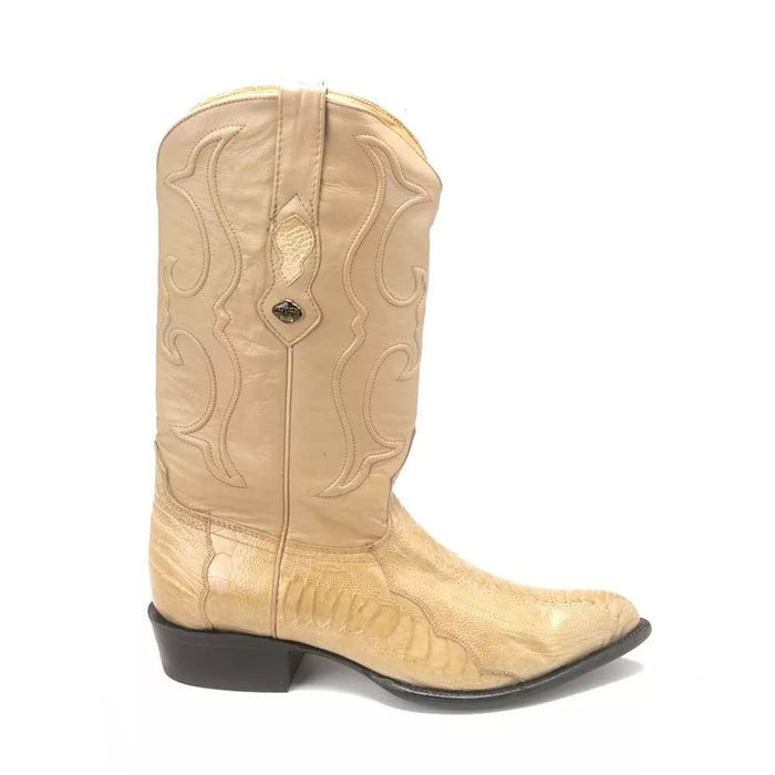 Genuine Ostrich Leg Cowboy Boots - Los Altos Oryx J-Toe Western Boots