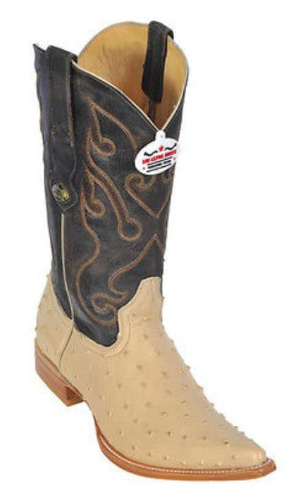 Ostrich Print Beige Los Altos Boots Men Cowboy Boots Western Classic Rider