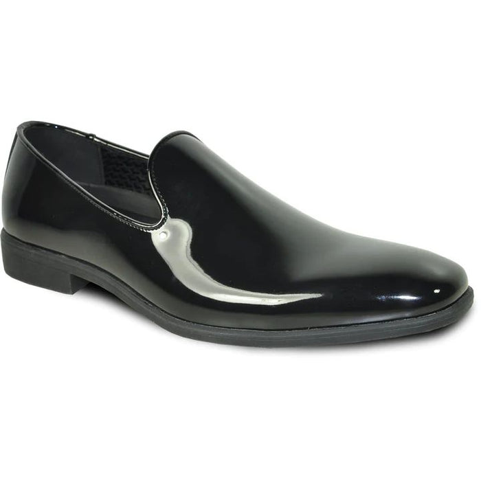 CHEAP DISCOUNTED PRICED - MENS CLASSIC PLAIN TOE SLIP ON PATENT LOAFER SHOE IN BLACK