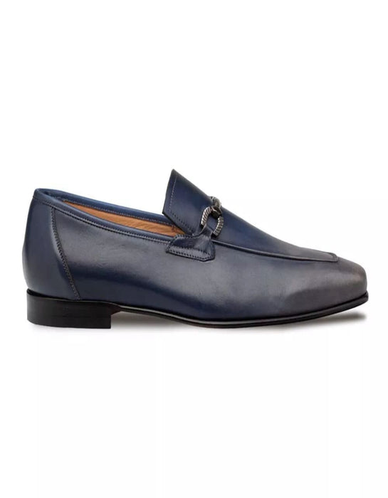 Mezlan Shoes Made in Spain - Mezlan Brunello Pearl Grey/Navy Two-Tone Bit Loafer