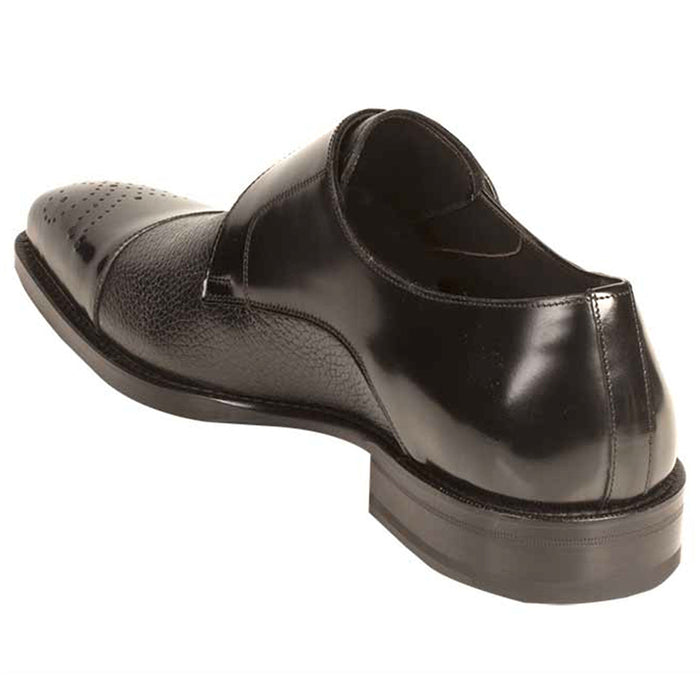 Mezlan Shoes Made in Spain - Phoenix Black Genuine Deerskin Monkstraps by Mezlan