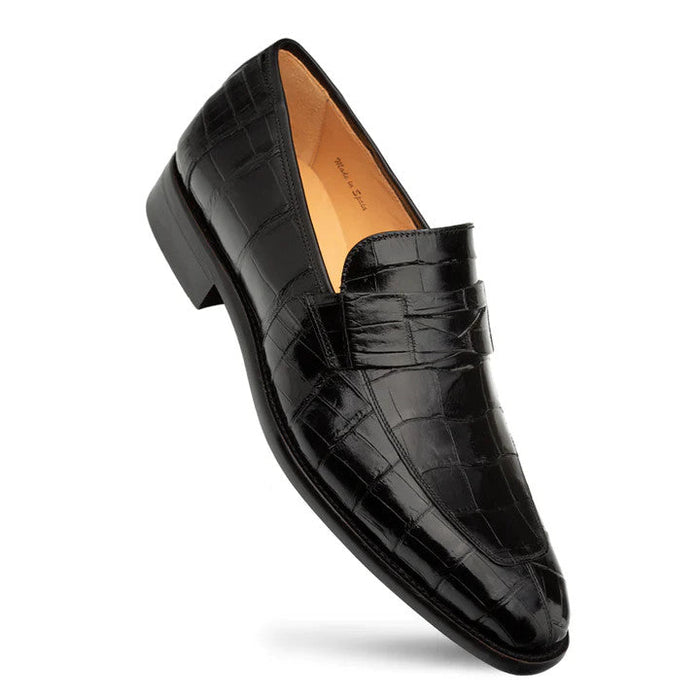 Piccolo Alligator Penny Loafer Black By Mezlan Made In Spain Brand
