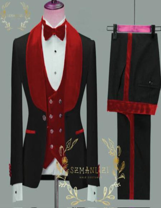 Groom Tuxedo Red