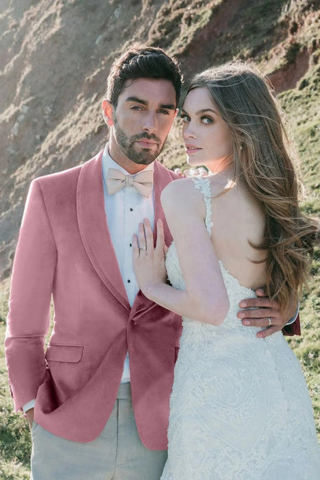 Velvet Blazer - Mens Blazer - Dinner Jacket - Venice Dusty Rose Velvet Dinner Jacket Separates