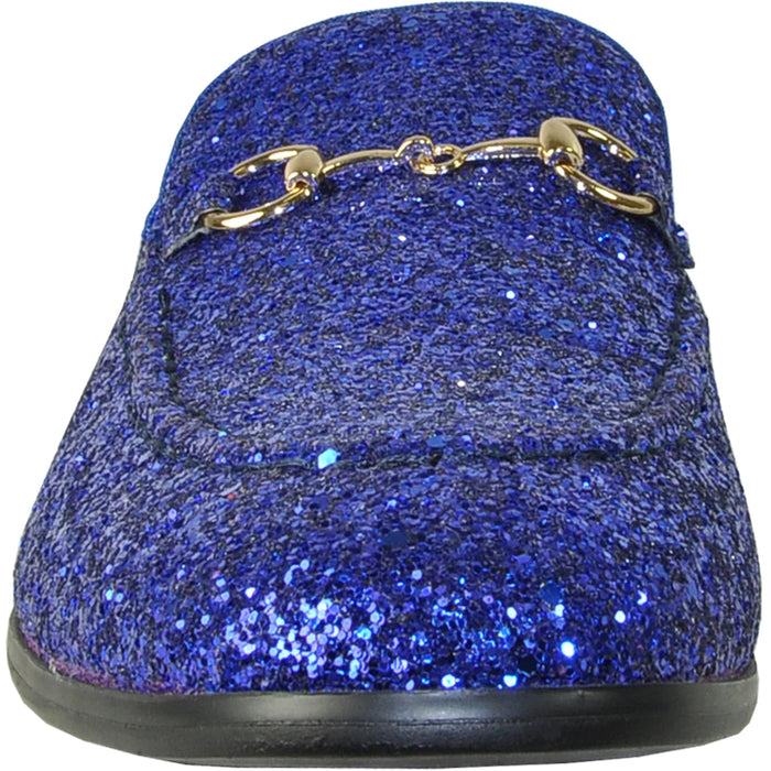 Cheap Discounted Priced - Royal Blue Glitter Sequin Men's Prom Tuxedo Loafer - Modern Style