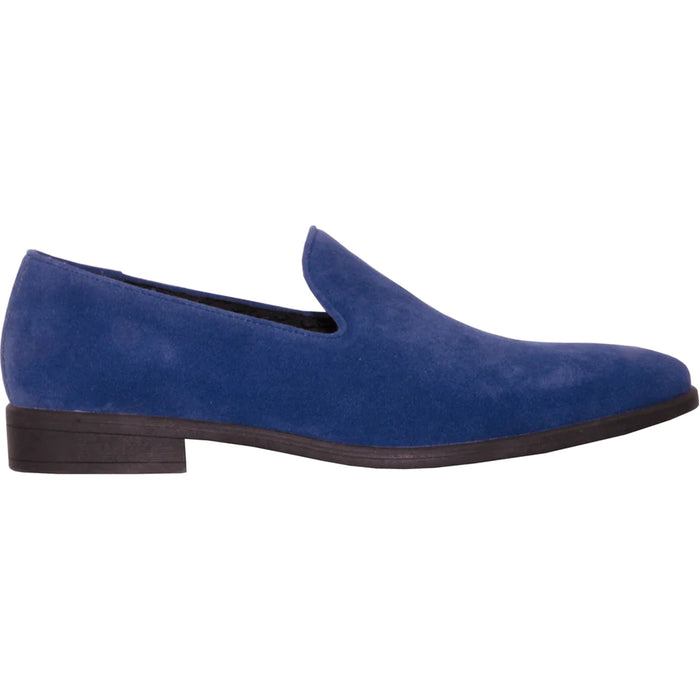 Cheap Discounted Priced -  Vegan Suede Men's Loafer Dress Shoe - Royal Blue for Wedding & Prom