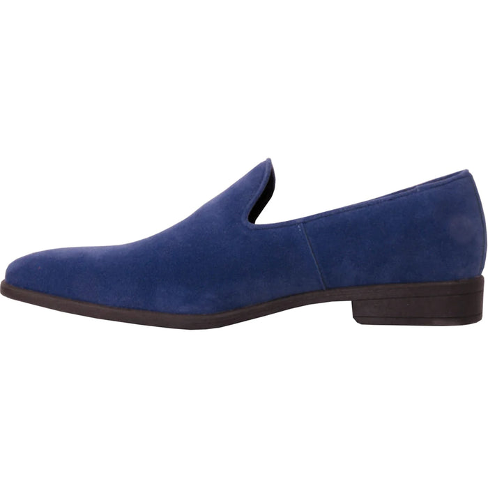 Cheap Discounted Priced -  Vegan Suede Men's Loafer Dress Shoe - Royal Blue for Wedding & Prom