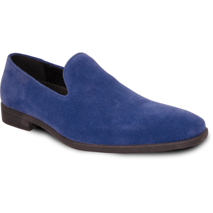 Cheap Discounted Priced -  Vegan Suede Men's Loafer Dress Shoe - Royal Blue for Wedding & Prom