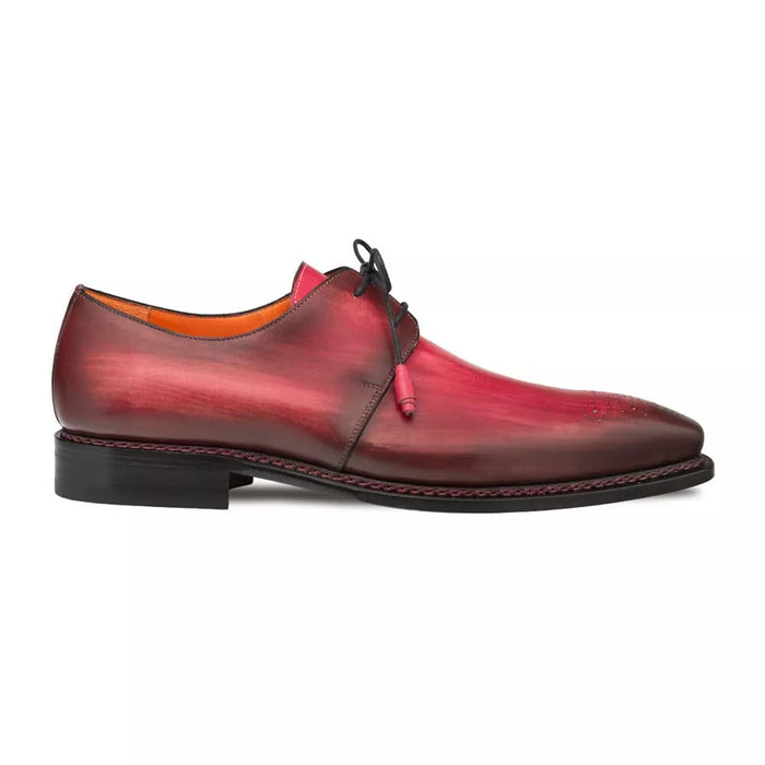 Mezlan Shoes Made in Spain - Mezlan Principe Burgundy/Rust Patina Leather Men Derby Shoes