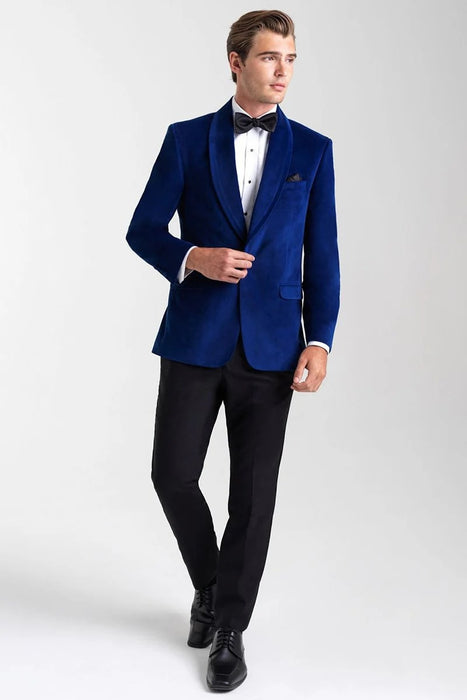 Velvet Blazer - Mens Blazer - Dinner Jacket - Venice Sapphire Blue Velvet Dinner Jacket Separates