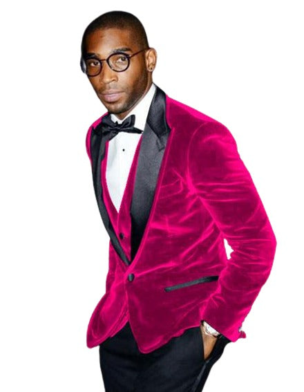 Alberto Nardoni Brand Men's Fuchsia Velvet Tuxedo Blazer ~ Sport coat