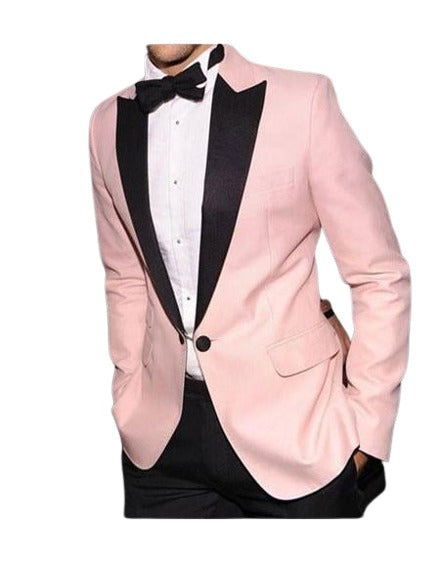 Alberto Nardoni Brand Baby Pink Velvet Tuxedo Dinner Jacket Blazer Sport coat Peak Collar